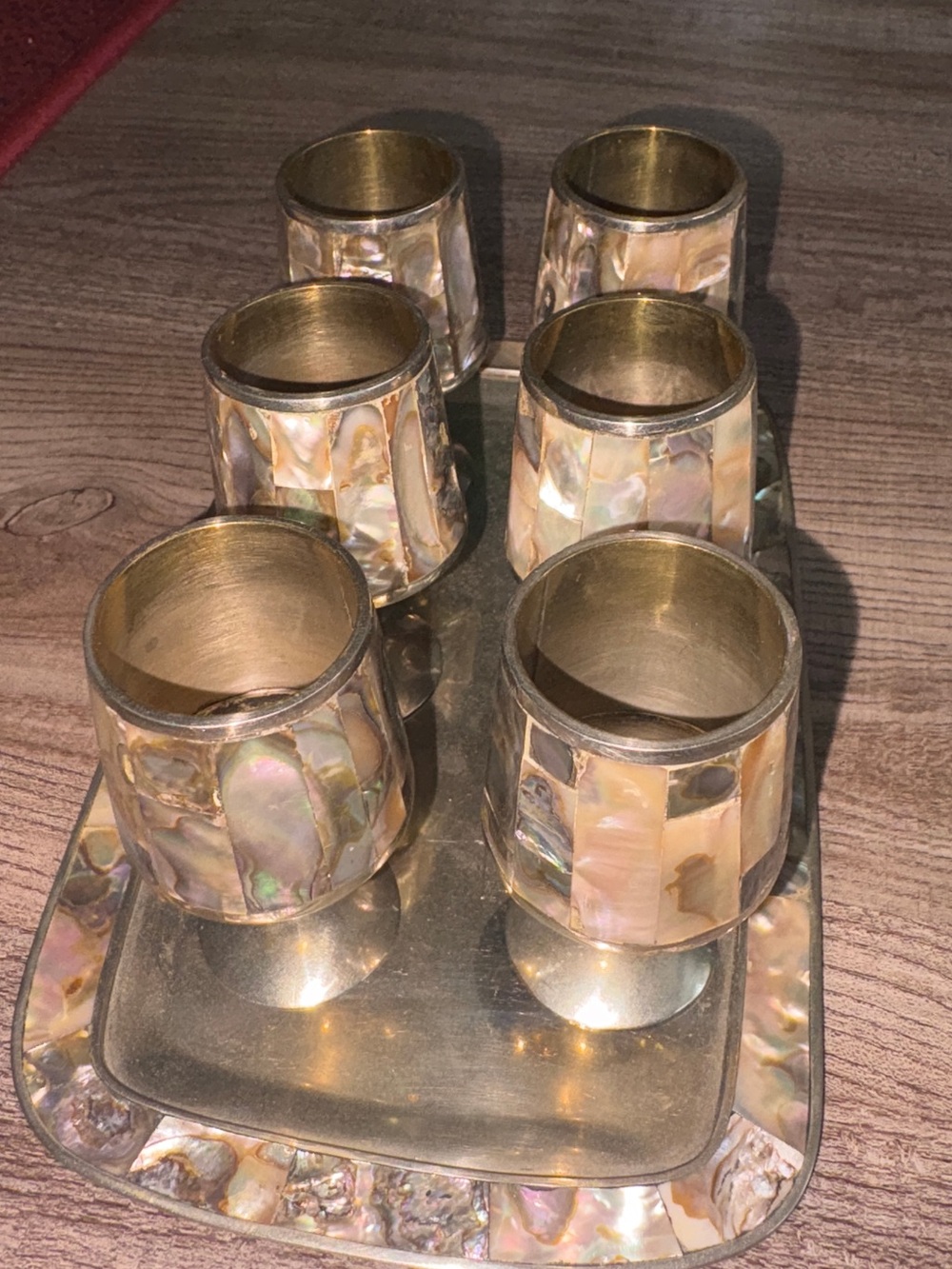 Mother of Pearl Toothbrush Holders Set - Iridescent Shell Accent